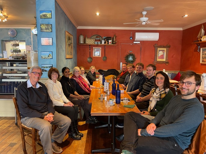 Tephra seismites group and supporters at lunch